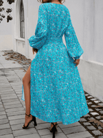 Maxi Jurk met V-hals en Bloemenprint - Maxi Dresses - Jurkjes.co