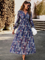 Maxi Jurk met V-hals en Bloemenprint - Maxi Dresses - Jurkjes.co
