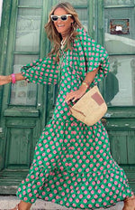 Maxi Jurk met V-hals en Bloemenprint - Maxi Dresses - Jurkjes.co