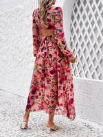 Maxi Jurk met V-hals en Bloemenprint - Maxi Dresses - Jurkjes.co