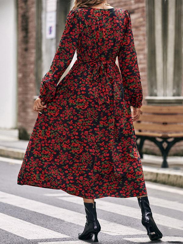 Maxi Jurk met V-hals en Bloemenprint - Maxi Dresses - Jurkjes.co