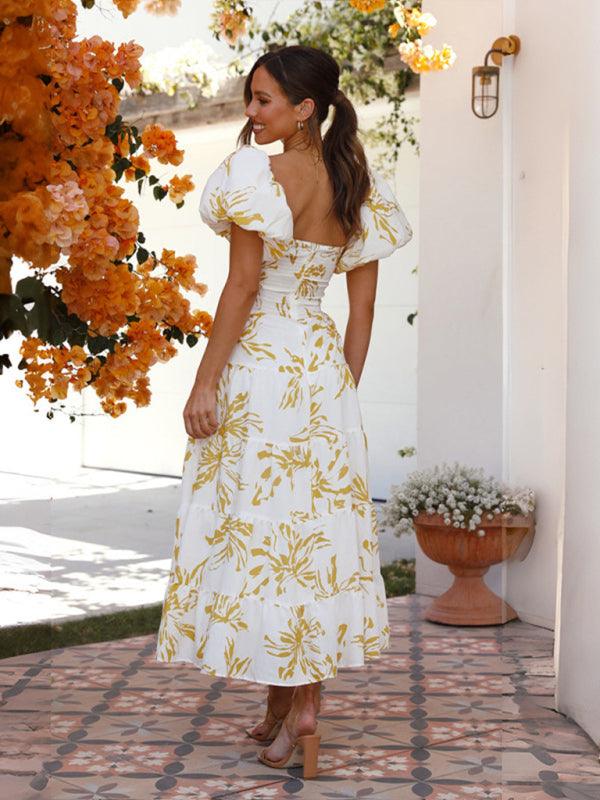 Maxi Jurk met V-hals en Bloemenprint - Maxi Dresses - Jurkjes.co