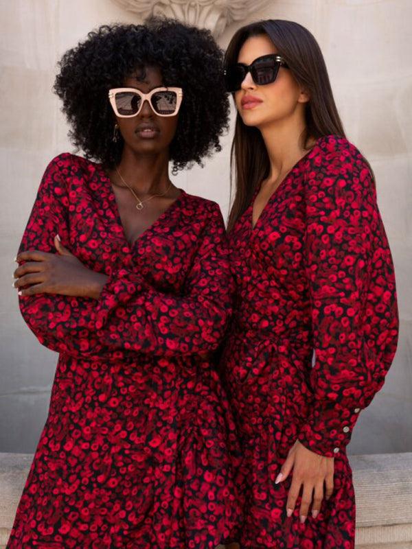 Maxi Jurk met V-hals en Bloemenprint - Maxi Dresses - Jurkjes.co