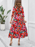 Maxi Jurk met V-hals en Bloemenprint - Maxi Dresses - Jurkjes.co
