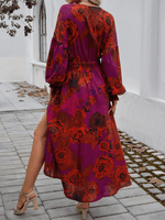 Maxi Jurk met V-hals en Bloemenprint - Maxi Dresses - Jurkjes.co