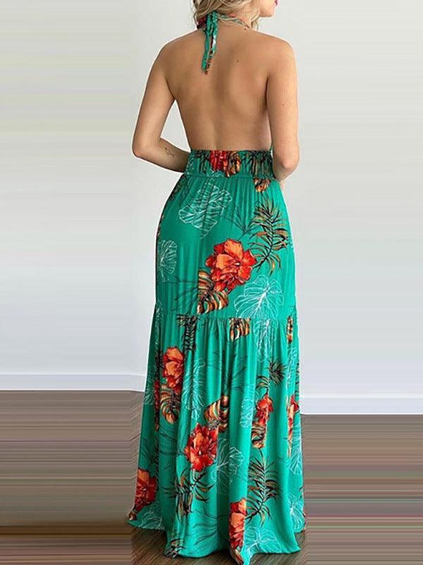Maxi Jurk met V-hals en Bloemenprint - Maxi Dresses - Jurkjes.co