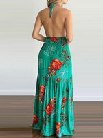 Maxi Jurk met V-hals en Bloemenprint - Maxi Dresses - Jurkjes.co