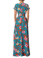 Maxi Jurk met V-hals en Bloemenprint - Maxi Dresses - Jurkjes.co