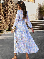 Maxi Jurk met V-hals en Bloemenprint - Maxi Dresses - Jurkjes.co