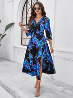 Maxi Jurk met V-hals en Bloemenprint - Maxi Dresses - Jurkjes.co