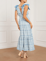 Maxi Jurk met V-hals en Bloemenprint - Maxi Dresses - Jurkjes.co