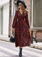 Maxi Jurk met V-hals en Bloemenprint - Maxi Dresses - Jurkjes.co