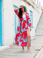 Maxi Jurk met V-hals en Bloemenprint - Maxi Dresses - Jurkjes.co