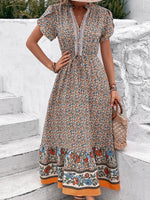 Maxi Jurk met V-hals en Bloemenprint - Maxi Dresses - Jurkjes.co