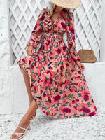 Maxi Jurk met V-hals en Bloemenprint - Maxi Dresses - Jurkjes.co