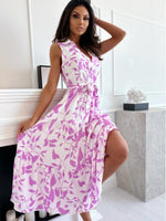 Maxi Jurk met V-hals en Bloemenprint - Maxi Dresses - Jurkjes.co