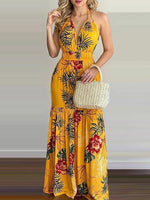 Maxi Jurk met V-hals en Bloemenprint - Maxi Dresses - Jurkjes.co