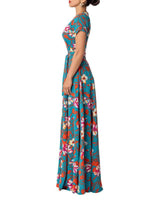 Maxi Jurk met V-hals en Bloemenprint - Maxi Dresses - Jurkjes.co