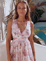 Maxi Jurk met V-hals en Bloemenprint - Maxi Dresses - Jurkjes.co