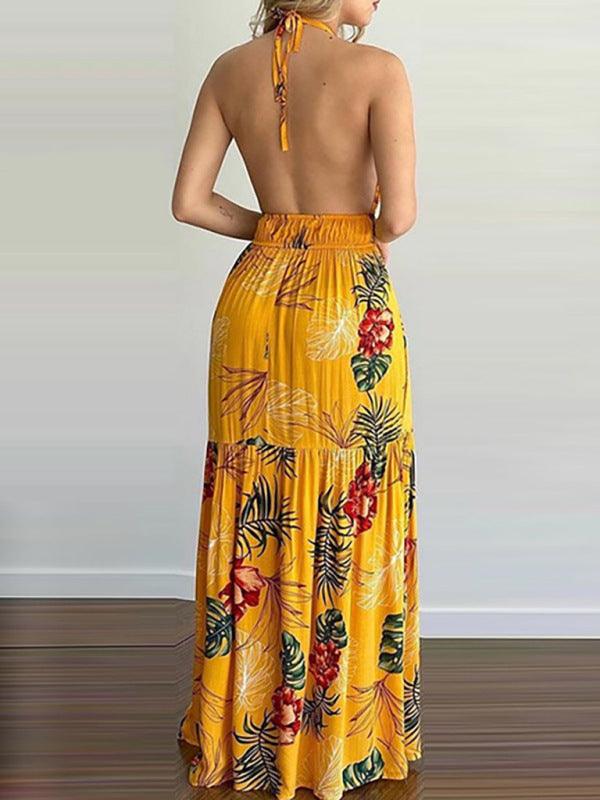 Maxi Jurk met V-hals en Bloemenprint - Maxi Dresses - Jurkjes.co