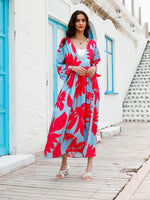 Maxi Jurk met V-hals en Bloemenprint - Maxi Dresses - Jurkjes.co