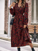 Maxi Jurk met V-hals en Bloemenprint - Maxi Dresses - Jurkjes.co