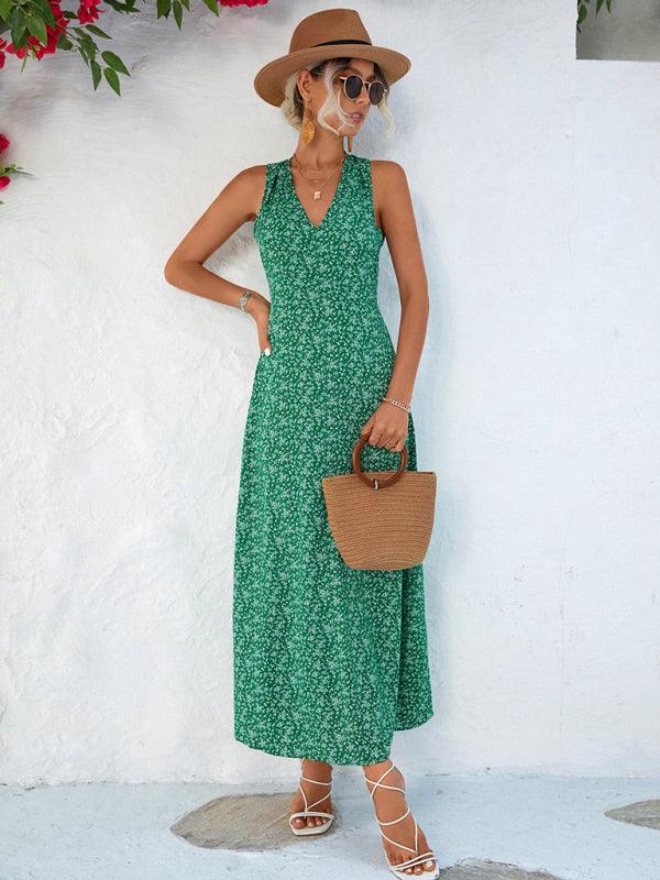 Maxi Jurk met V-hals en Bloemenprint - Maxi Dresses - Jurkjes.co