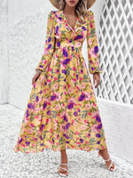 Maxi Jurk met V-hals en Bloemenprint - Maxi Dresses - Jurkjes.co