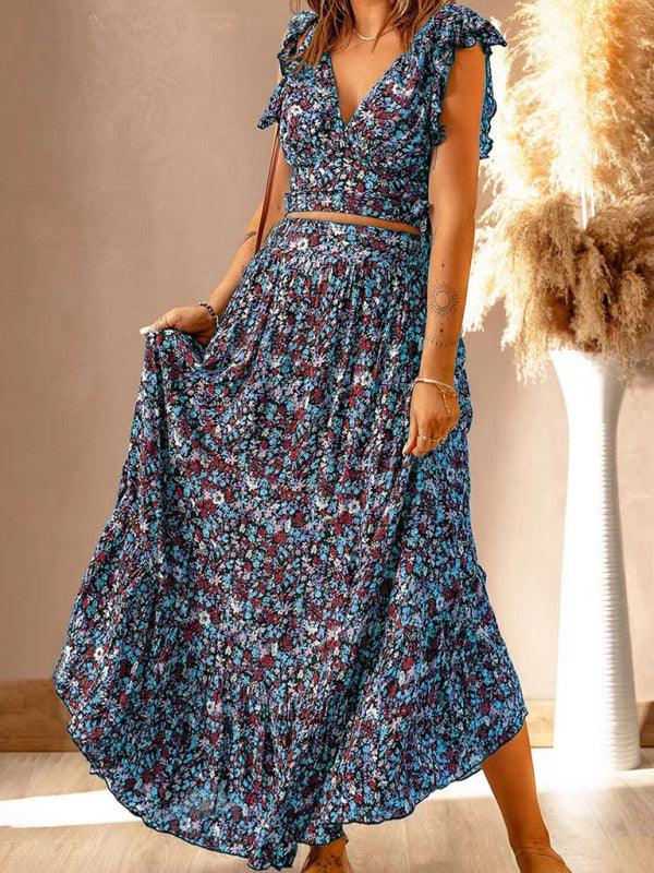 Maxi Jurk met V-hals en Bloemenprint - Maxi Dresses - Jurkjes.co