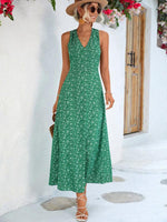 Maxi Jurk met V-hals en Bloemenprint - Maxi Dresses - Jurkjes.co