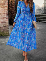 Maxi Jurk met V-hals en Bloemenprint - Maxi Dresses - Jurkjes.co
