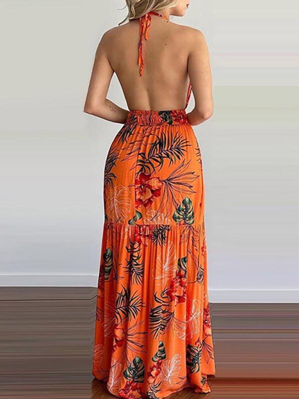 Maxi Jurk met V-hals en Bloemenprint - Maxi Dresses - Jurkjes.co