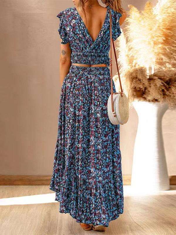 Maxi Jurk met V-hals en Bloemenprint - Maxi Dresses - Jurkjes.co