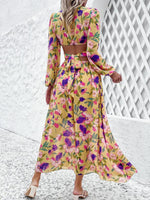 Maxi Jurk met V-hals en Bloemenprint - Maxi Dresses - Jurkjes.co