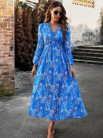 Maxi Jurk met V-hals en Bloemenprint - Maxi Dresses - Jurkjes.co