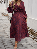 Maxi Jurk met V-hals en Bloemenprint - Maxi Dresses - Jurkjes.co