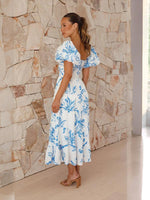 Maxi Jurk met V-hals en Bloemenprint - Maxi Dresses - Jurkjes.co