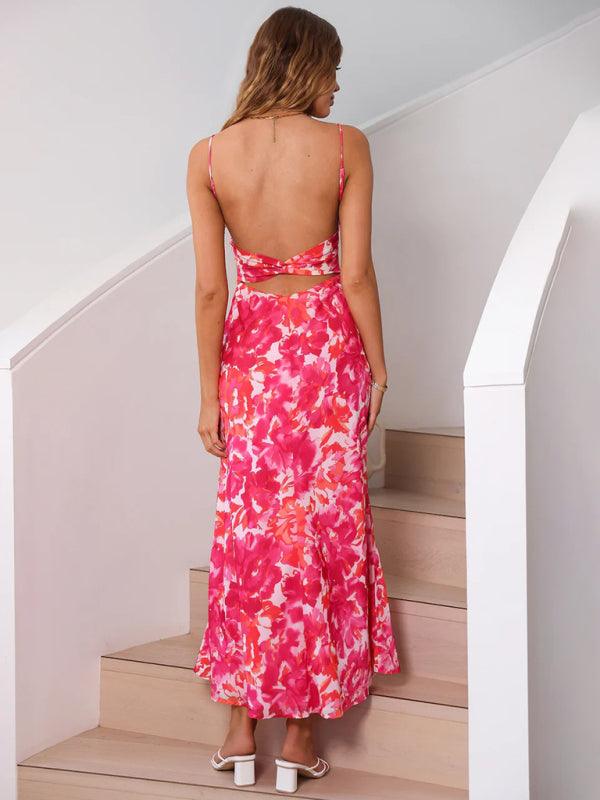 Maxi Jurk met V-hals en Bloemenprint - Maxi Dresses - Jurkjes.co