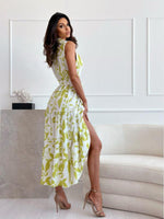 Maxi Jurk met V-hals en Bloemenprint - Maxi Dresses - Jurkjes.co
