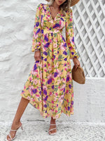 Maxi Jurk met V-hals en Bloemenprint - Maxi Dresses - Jurkjes.co