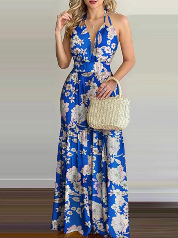 Maxi Jurk met V-hals en Bloemenprint - Maxi Dresses - Jurkjes.co