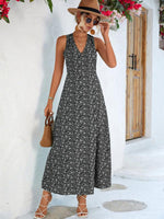 Maxi Jurk met V-hals en Bloemenprint - Maxi Dresses - Jurkjes.co