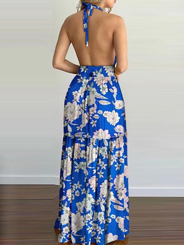 Maxi Jurk met V-hals en Bloemenprint - Maxi Dresses - Jurkjes.co