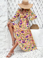 Maxi Jurk met V-hals en Bloemenprint - Maxi Dresses - Jurkjes.co