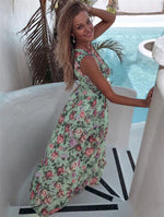 Maxi Jurk met V-hals en Bloemenprint - Maxi Dresses - Jurkjes.co