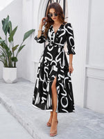 Maxi Jurk met V-hals en Bloemenprint - Maxi Dresses - Jurkjes.co
