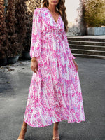 Maxi Jurk met V-hals en Bloemenprint - Maxi Dresses - Jurkjes.co