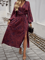Maxi Jurk met V-hals en Bloemenprint - Maxi Dresses - Jurkjes.co