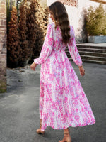 Maxi Jurk met V-hals en Bloemenprint - Maxi Dresses - Jurkjes.co