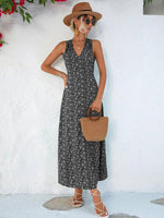 Maxi Jurk met V-hals en Bloemenprint - Maxi Dresses - Jurkjes.co